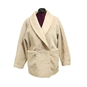 TopShop Women's Coat Size 8 Oversized Faux Fur Faux Suede Big Pockets Snap Close